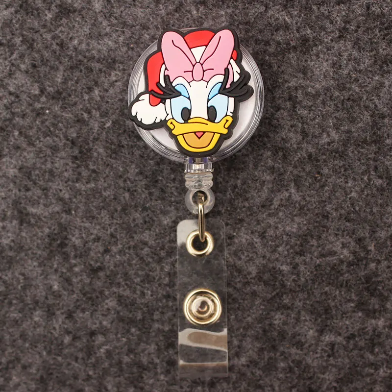 Merry Christmas Minnie Friends Mickey Style Badge Reel Nurse Workers Enfermera ID Holder Retractable Card Holder Accessory