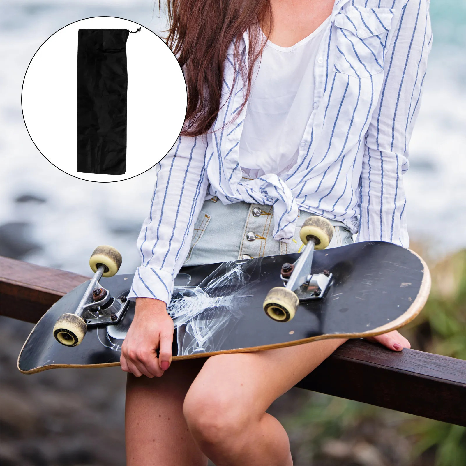 

Skateboard Shoulder Bag Compact Design with Adjustable Strap Portable Skateboard Carry Bag for Longboard Drift Board Use