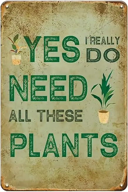 Garden Signs Vintage Metal Signs Hippie Garden Decor - Sometimes I Wet My Plants Sign - Garden Metal Signs Outside Gardening Sig