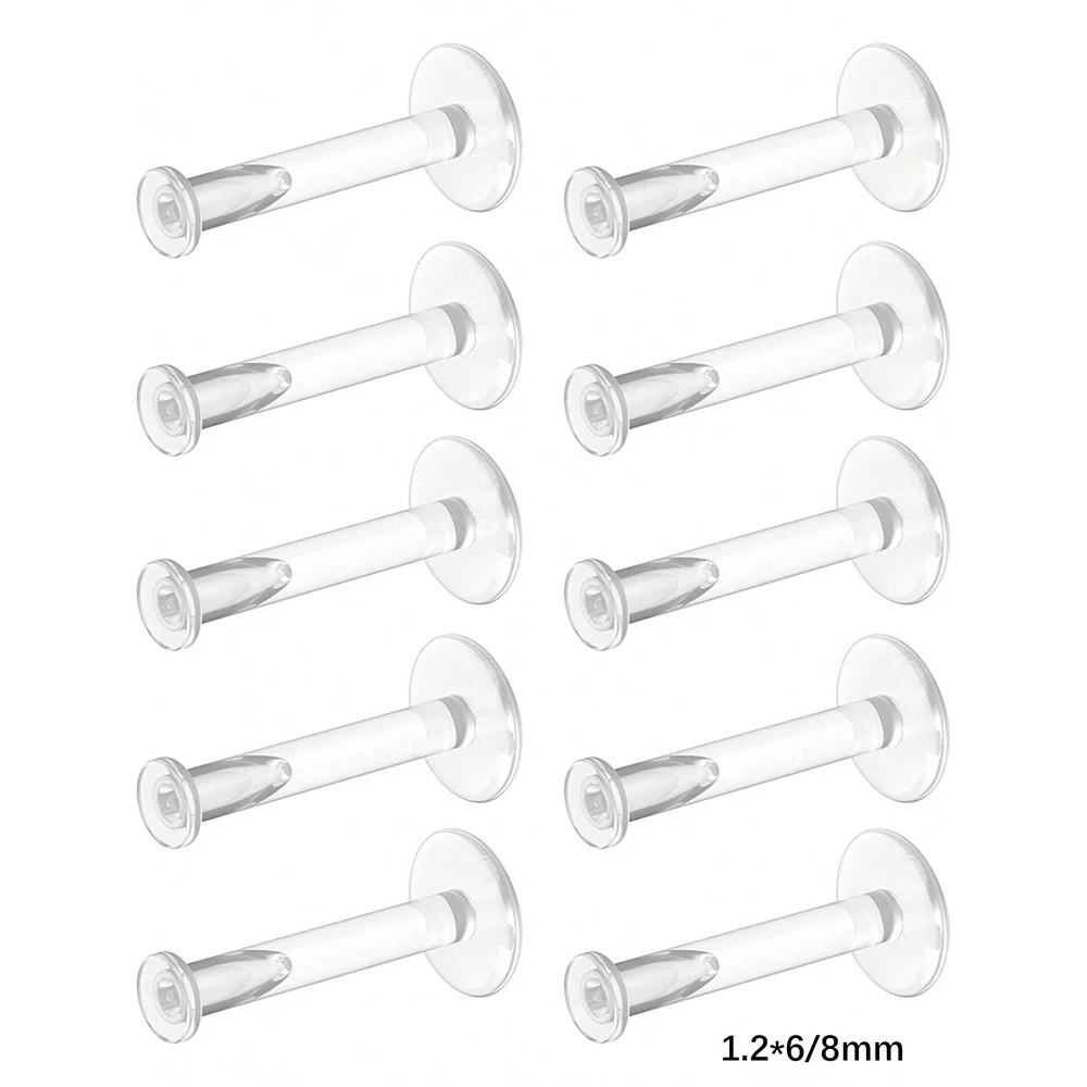 10pcs Clear Bioflex Labret Piercing Retainers