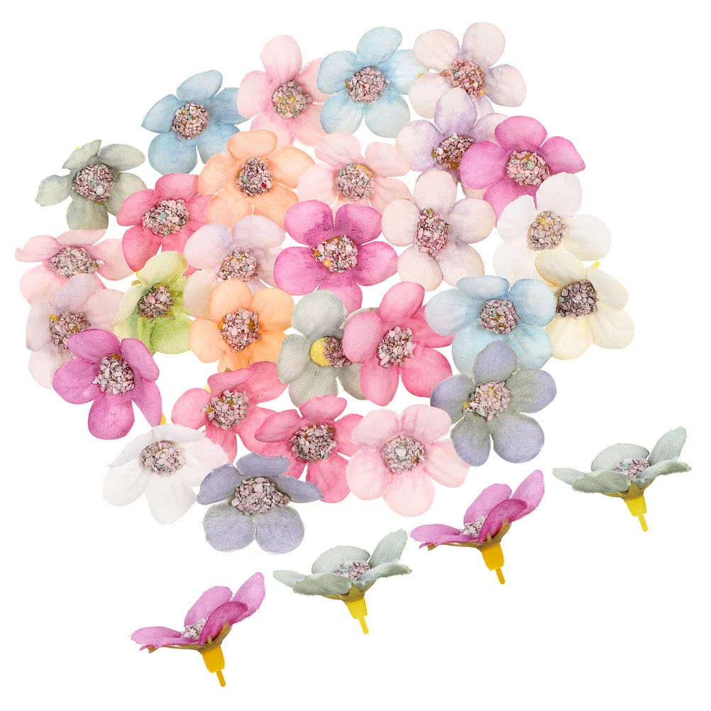 

150pcs Mini Silk Flowers Artificial Daisy Heads for Crafts Bulk DIY Lifelike Fake Floral Decorations SmallFlowers
