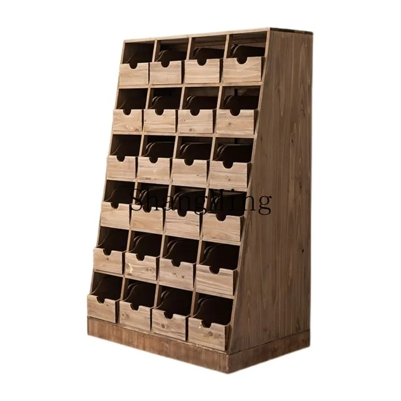 

ZYY pastoral storage locker living room dining side drawer cabinet removable solid wood chest cabinet