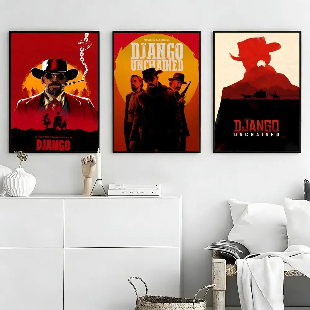 Movie Django Unchained Poster High-definition  poster stickers, suitable for bedroom, living room, home decoration