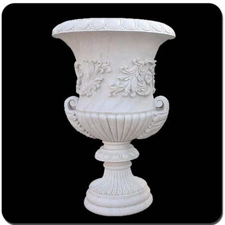 Large outdoor beige sandstone plant flower vase classical sandstone flower pot