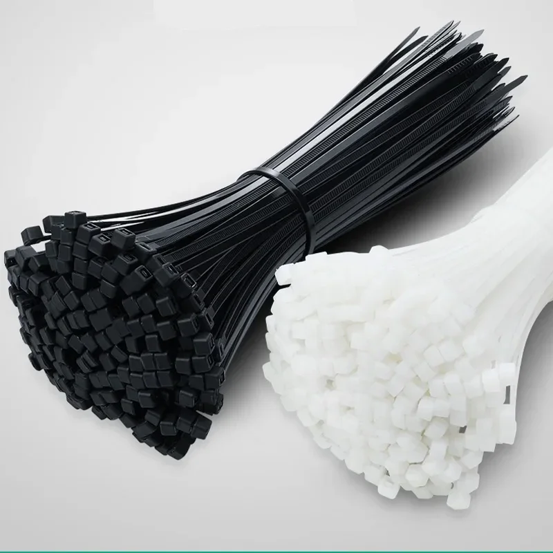 1000Pcs Black/White Nylon Cable Ties Self-locking 5X300mm Wire Zip Set Kit  3X200mm Industrial Supply Fasteners Cable Tie