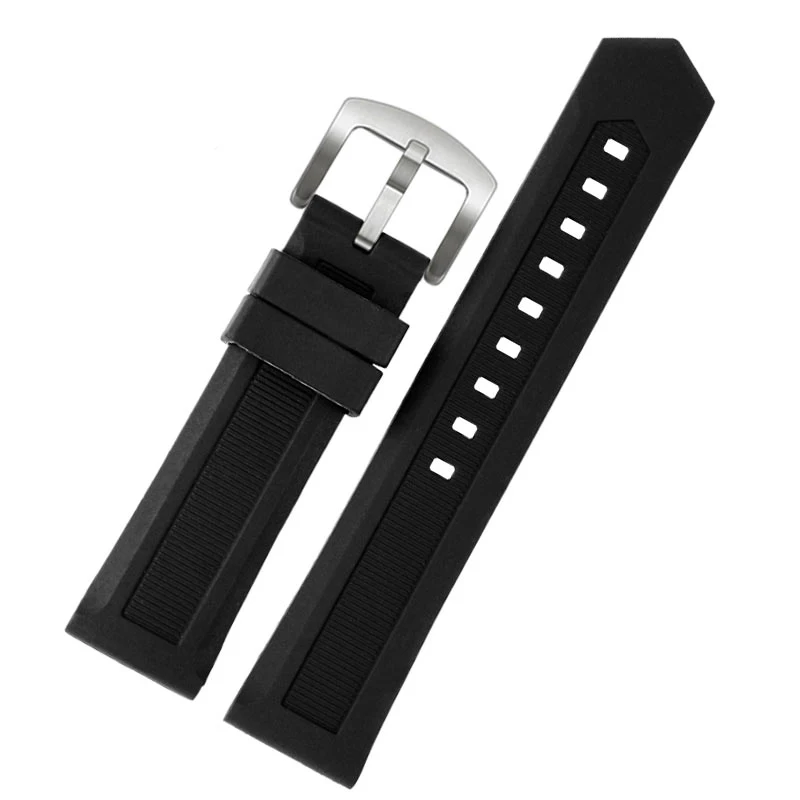 22mm Men Black Nature Watchband Silicone Rubber Watches Band Belt Fit for TAG Watch Heuer Racing F1 WAZ2113 waterproof strap