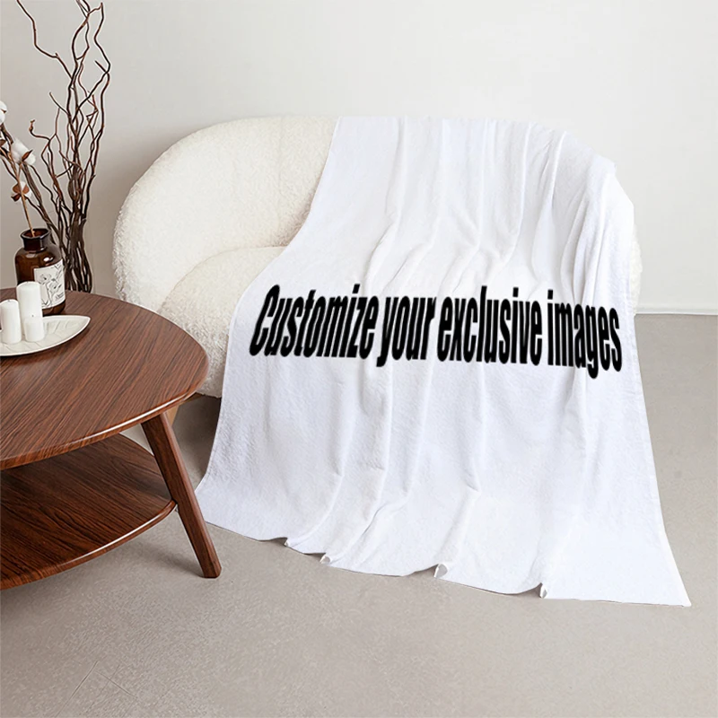 Print your photo flannel Throw Blanket Customized soft and warm personalized blanket Throws for Sofa Couch and Bed Holiday gifts