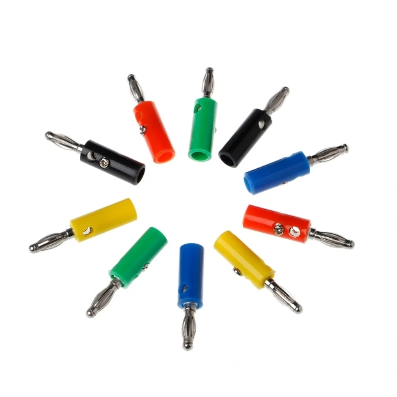 20 Pcs 5 Colors Wire o Speaker Cable Banana Plug Connectors 4mm Adapter