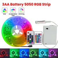 DC 5V RGB LED Strip 5050 30LEDs/m Battery Powered IP21/IP65 IR RF Remote Control Flexible Tape for TV Backlight Room Decor
