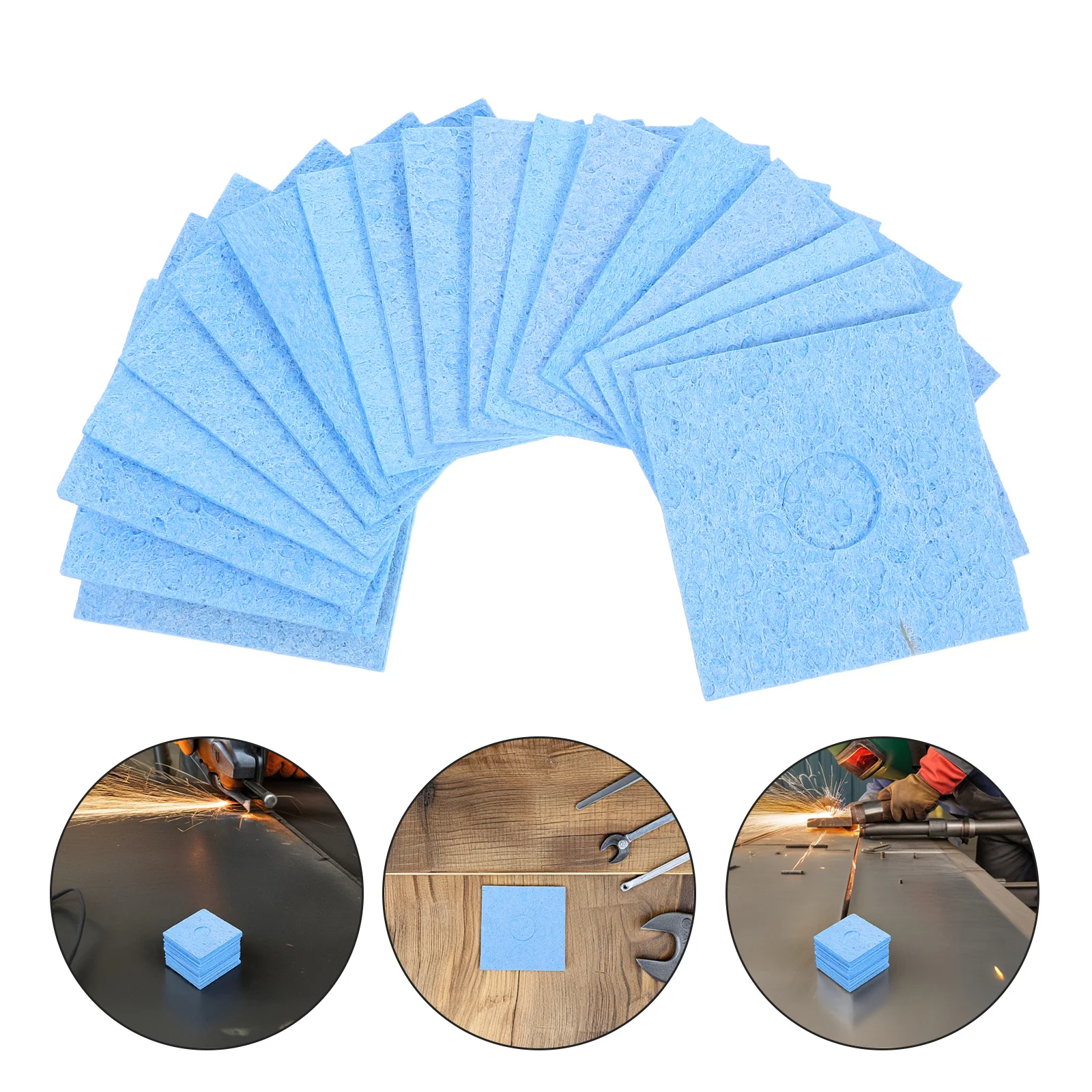 20 Stück vielseitige Lötkolbenschwämme, rund und quadratisch, passend für verschiedene Ständer, einfache Wartung der Spitze, DIY-Projekte, Lötkolbenspitzenreiniger