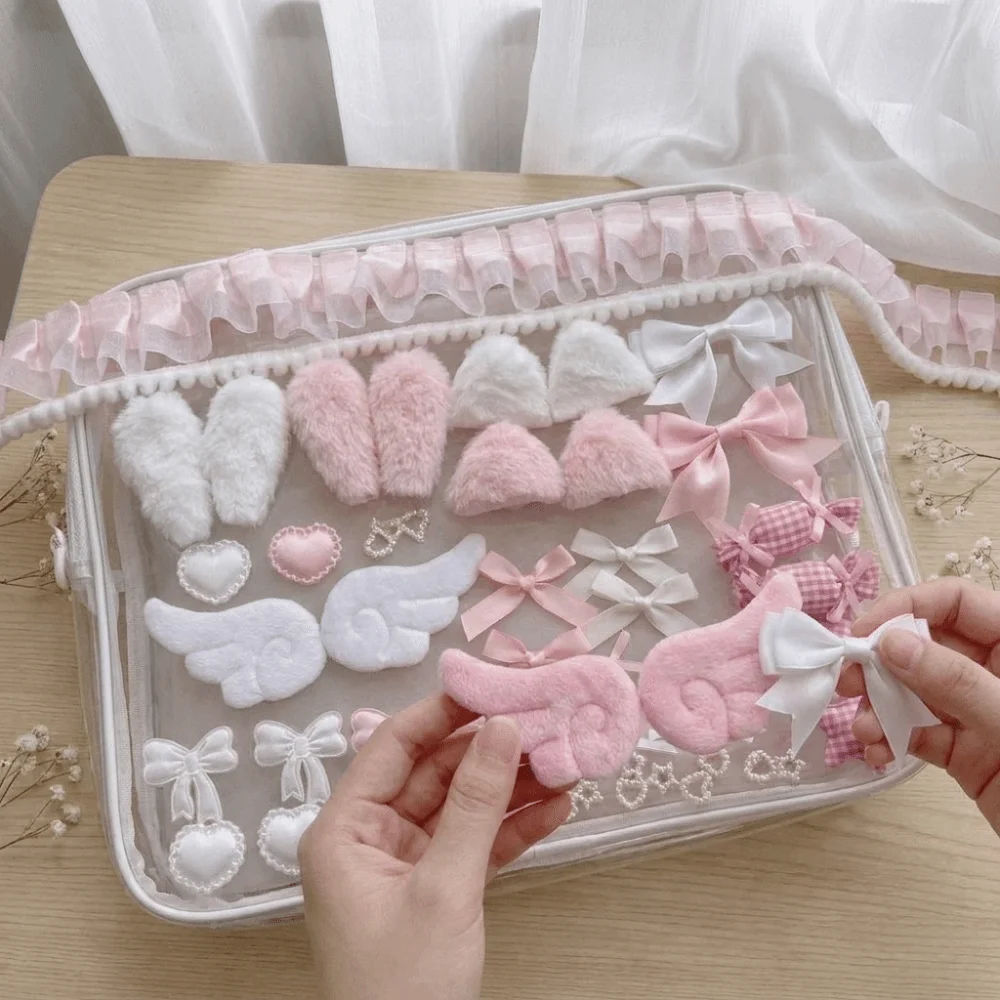 Lace Ribbon DIY Decor Kit Sweet Girly Lolita Style Handmade Ita Bag Ornaments Wing Card Badge Size Bag Accessories Hand Craft