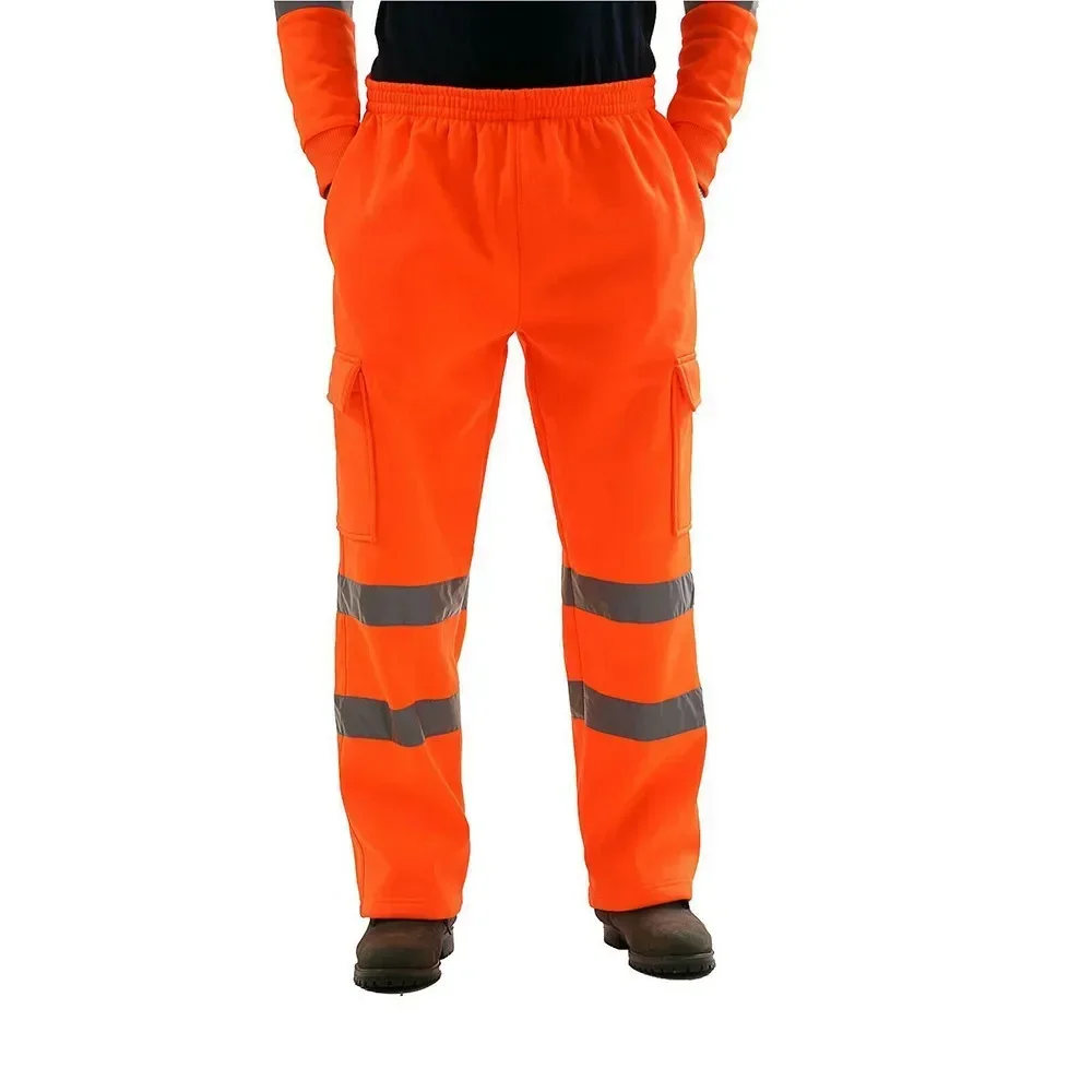 Women Men Hi Vis Trousers High Visibility Bottoms Workwear Reflective Tape Safety Pants Uniforms Pants For Sanitation Workers