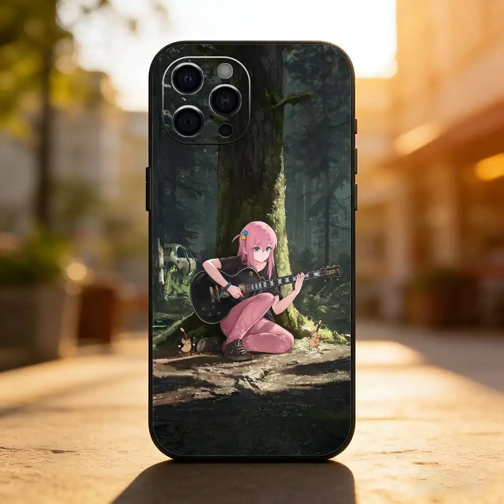 البوب أنيمي بوتشي ذا روك! جراب هاتف سيليكون أسود ناعم لهاتف آيفون 17,16,15,14,13,12,11,XS,Plus Pro Max #4