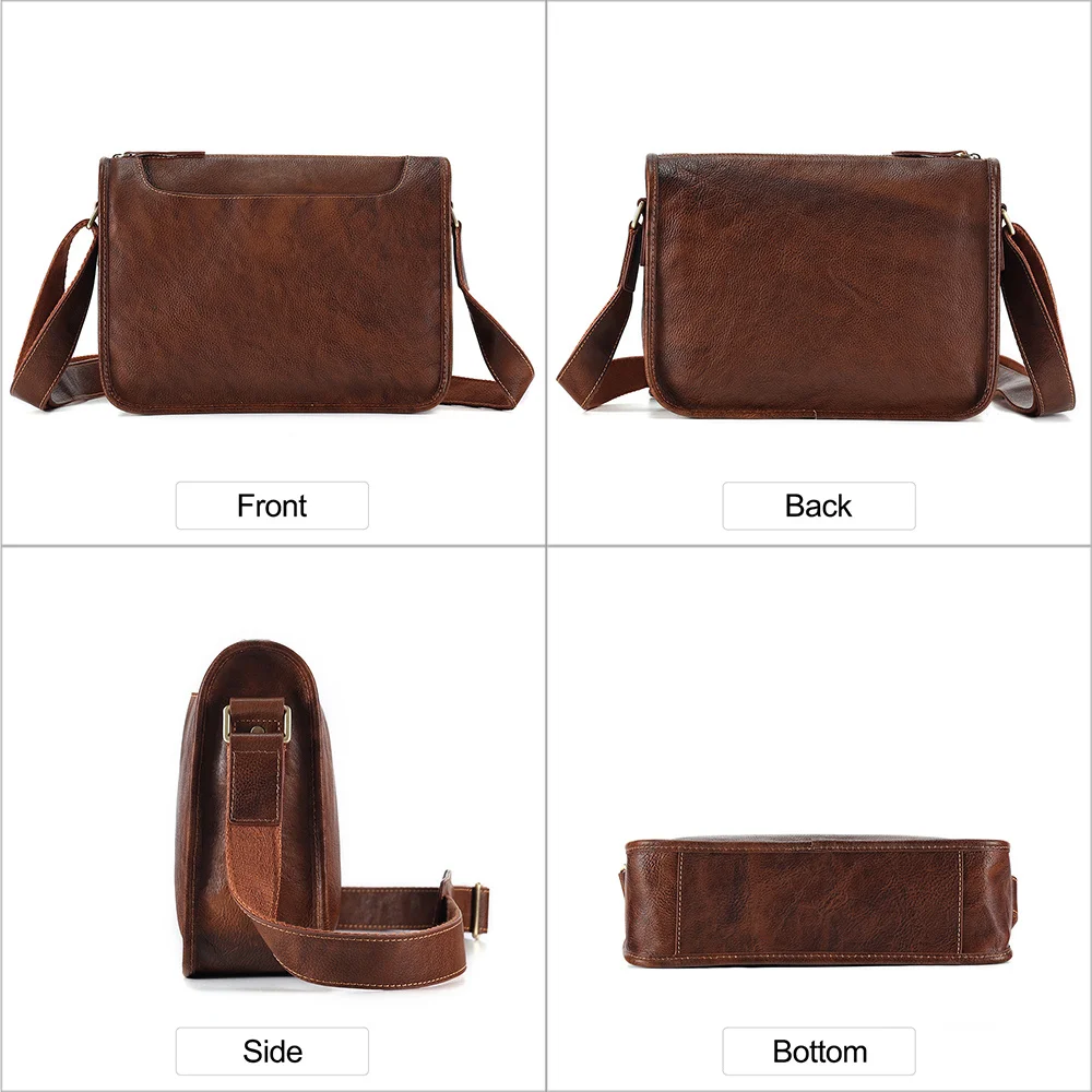 Couro genuíno pequeno saco do mensageiro clássico dos homens bolsa de ombro trabalho busniess crossbody saco para 9.7 "tablet bolsa nova