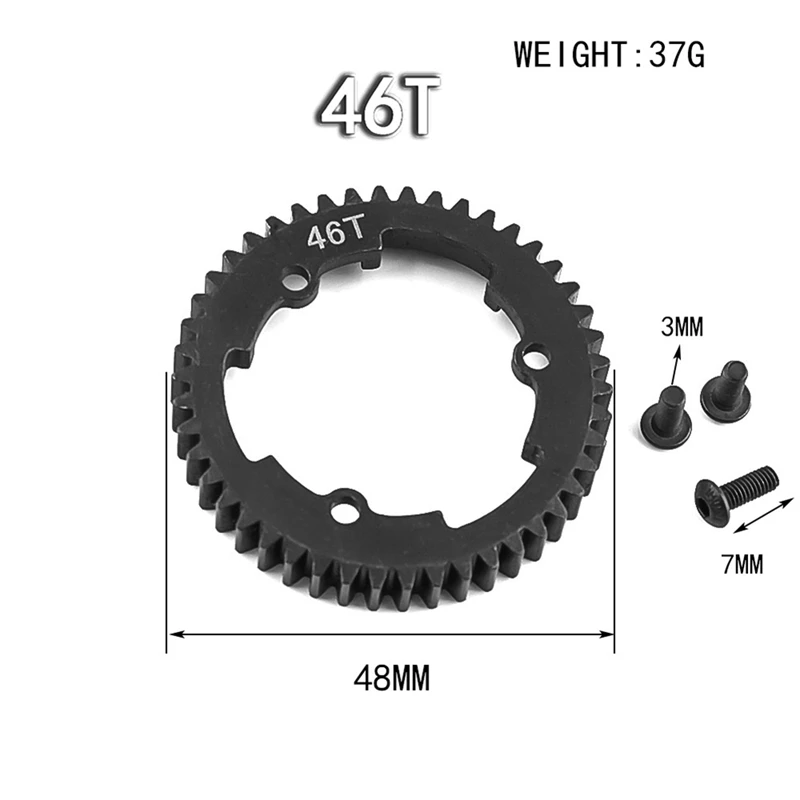 Steel Metal 46T Spur Gear 6447X For Traxxas 1/5 X-Maxx 1/7 XO-1 1/10 E-Revo 2.0 VXL New MAXX RC Car Upgrades Parts