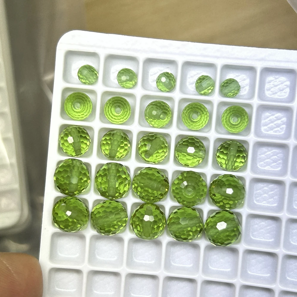 

Round Faceted 8mm 10mm 12mm Green Glass Color Change Diaspore Zultanite Ball Loose Beads