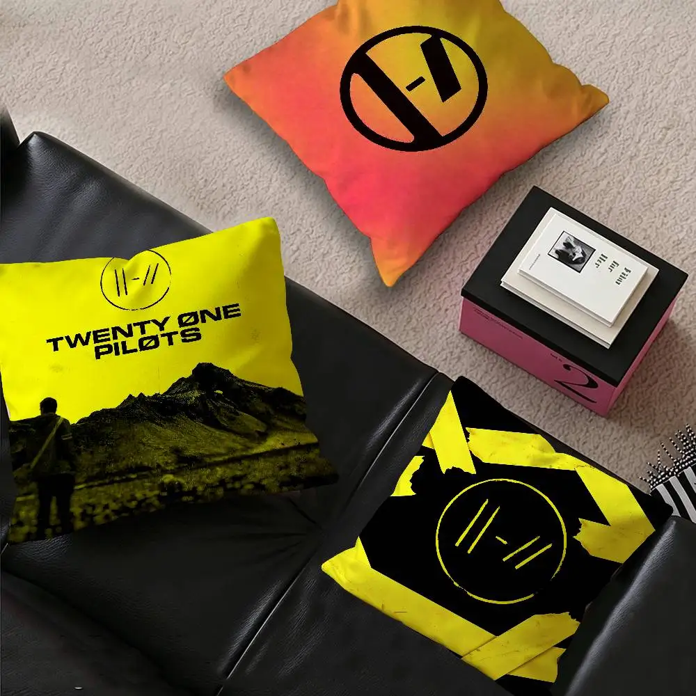 Popular T-Twenty One Pilots Band Cushion Cover Pillowcase Upholstery Sofa Throw Pillow Home Decor Pillowcas