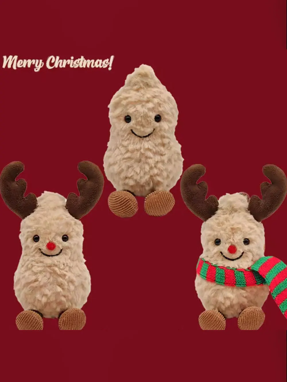 

1 шт., 16-20 см/6,29-7,87 дюйма, плюшевая игрушка с арахисом, украшение для рождественской вечеринки, приятная для кожи мягкая игрушка для детей