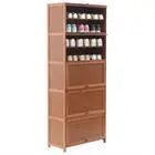 10Tiers Bamboo Shoe Rack Cabinet Organizer Wooden Shelf Stand Storage Book Shelf