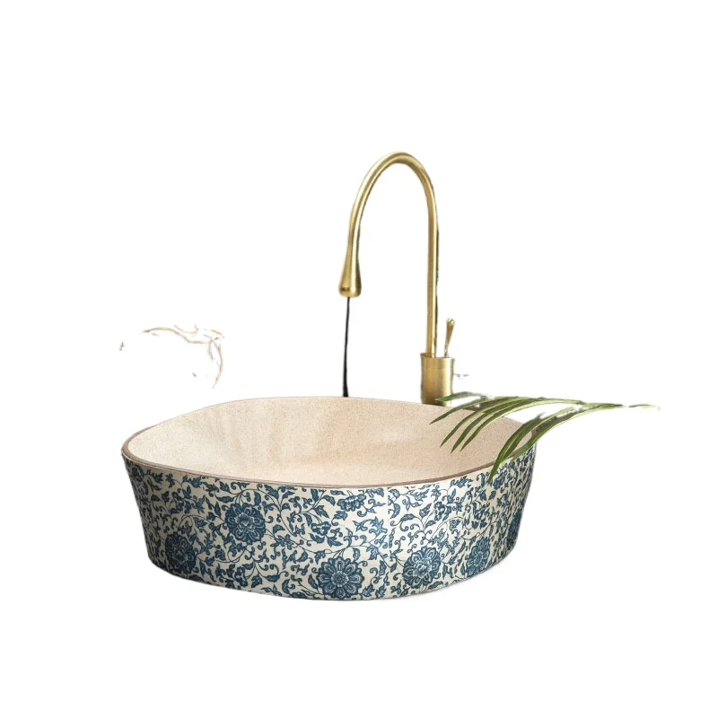 

Vintage style high-end countertop basin washbasin household ceramic balcony bathroom washbasin