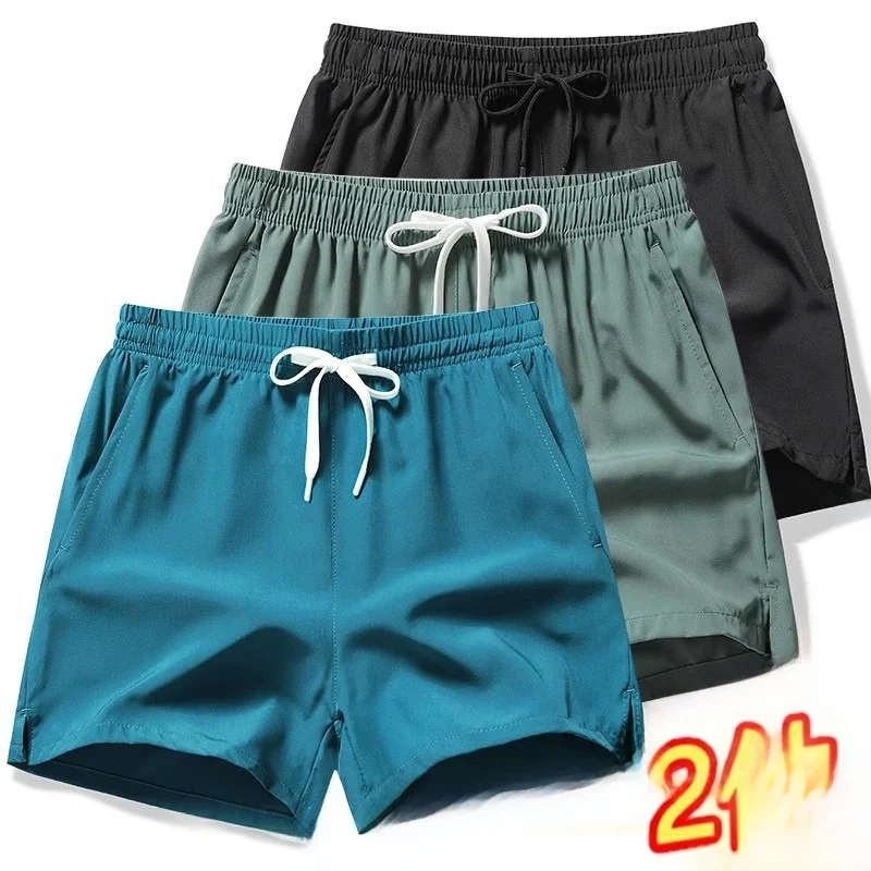 

Trendy Men's Ice Silk Running orts Summer Loose Fit Tee-quarter Length Casual Qui Dry Spor Elastic Waisand orts