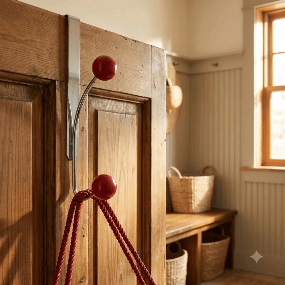 Space-Saving Door Rear Hook Easy Installation Multifunctional Storage Hook Portable No Drill Wall-Mounted Hook Door