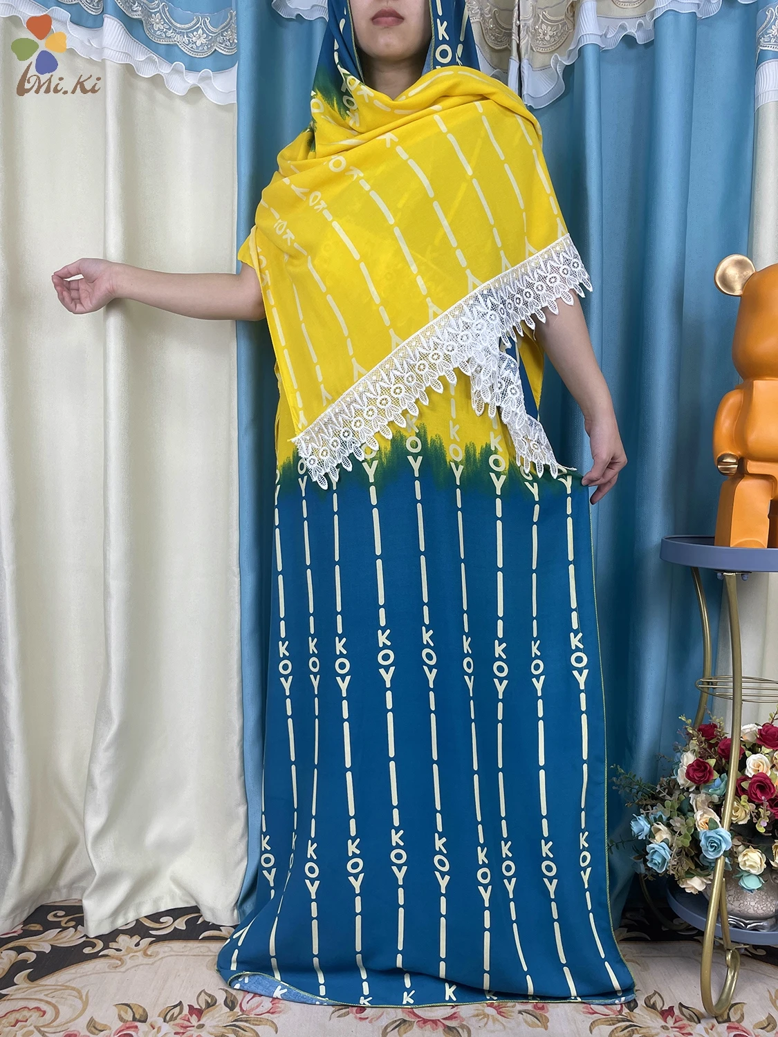 African Abaya Dress for Women Short Sleeve Dresses Solid Cotton Dashiki Loose Boubou Islam Women Dress with Big Scarf Fashion