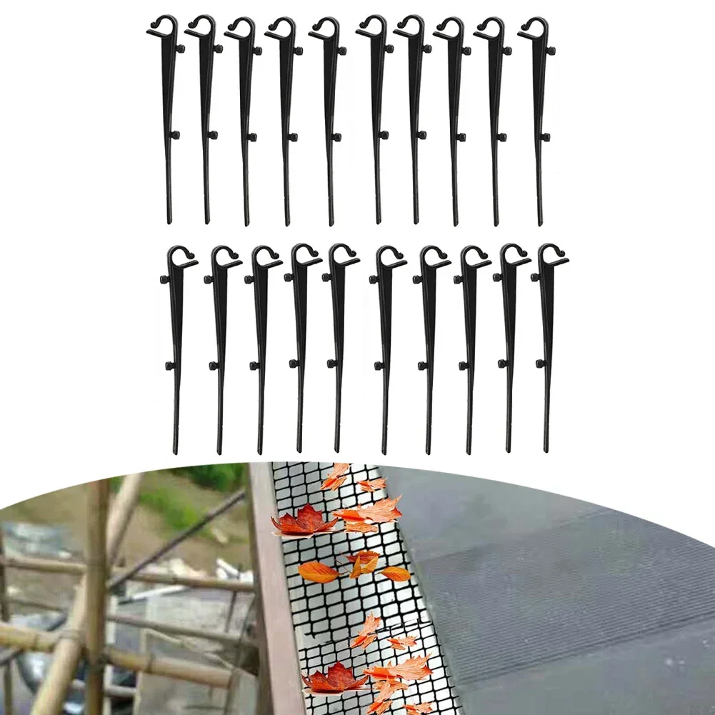 Imagem -02 - Universal Calha Clipe Calha Escova Clipes Manter Limpo Calhas Plástico Dreno Guarda Malha Piso Unhas Ferramenta 20pc Preto