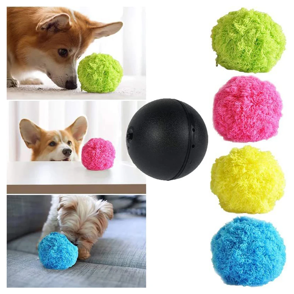 

Pet Electric Ball Toy with Plush Cover Interactive Fun Pet Energy Release Ball for Puppy Cat Dogs juguetes para perros