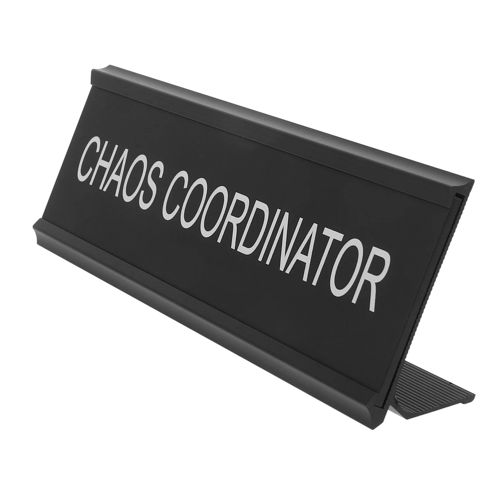 

Chaos Coordinator Metal Sign L Shaped Aluminum Desk Plaque for Office Name Plate Decor Home Workspace Funny Sign