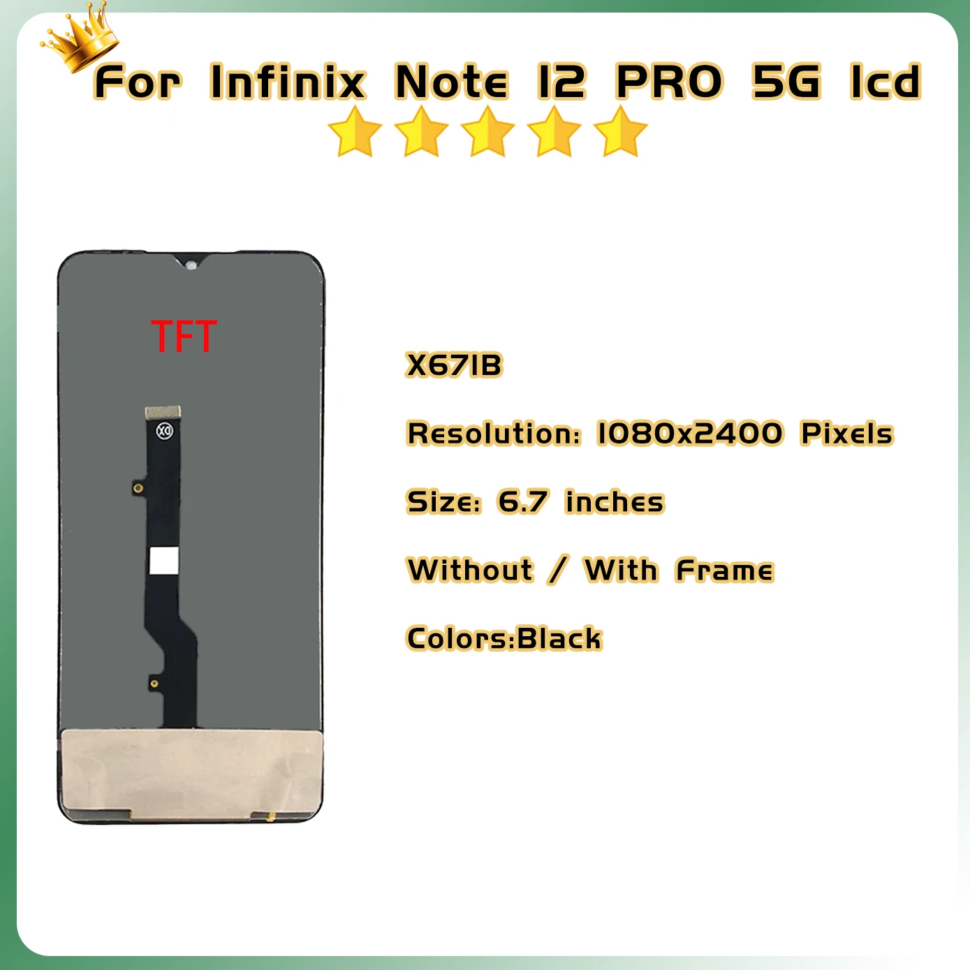 High quality LCD For infinix Note 12 5G /Note 12 pro 5G LCD Display For infinix X671 X671B Display Screen Touch Panel Digitizer