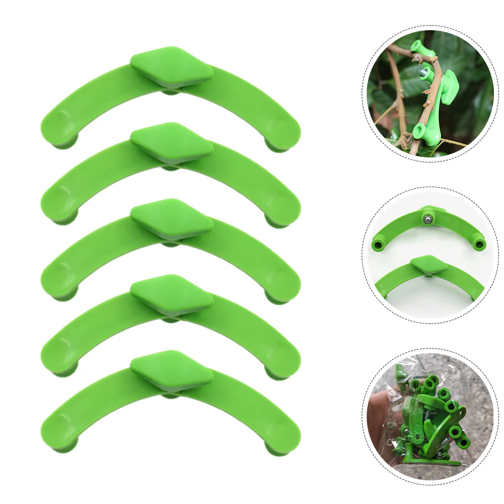 

5 Pcs Tree Growing Fixing Tool Branch Shaper Plant Branches Clip Support Green Adjustable Puller Plants