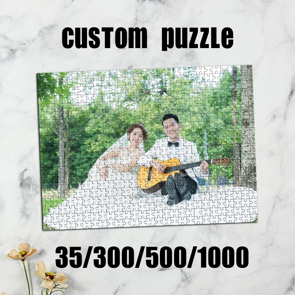 35/300/500/1000 Stück personalisiertes, individuelles Foto-Hochzeitsfoto-Puzzle, DIY-Puzzle, Porträt-Geschenk zum Geburtstag, zur Erinnerung