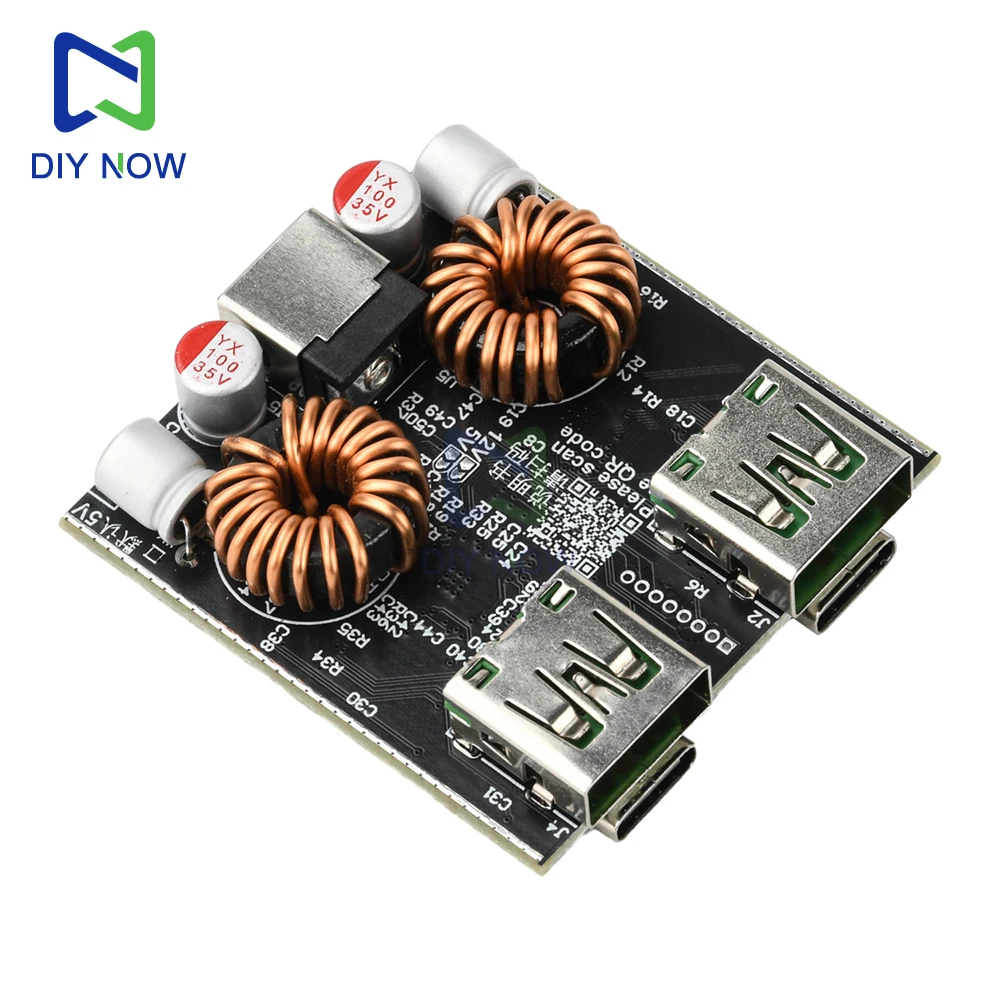 Modul Pengisi Daya Super Cepat 1-Channel 2-Channel PD 140W/100W DIY Motherboard Mendukung PD QC AFC FCP VOOC Dengan Kipas Pendingin