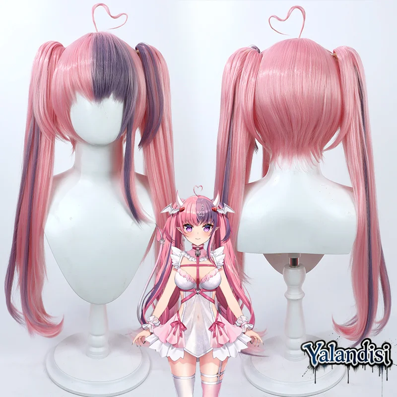 Yalandisi& NIJISANJI Virtual YouTube Ironmouse Cosplay Wig Halloween Party Prop Synthetic Hair Heat Resistant Fiber+Wig Cap