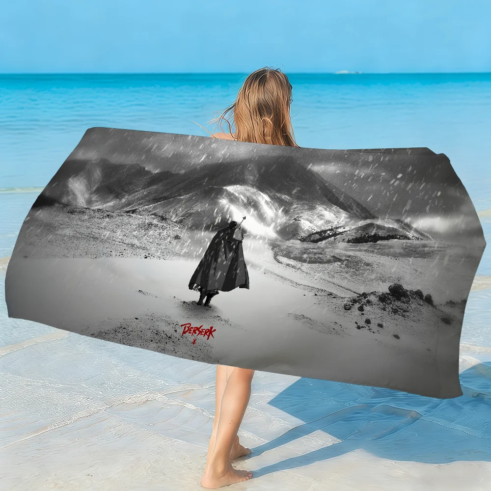 Japanese Anime B-Berserk-S Towel Soft Lightweight Anti-Sand Large Beach Towel Quick-Drying Bath Sports Family