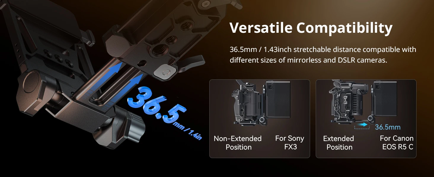 SmallRig Faltbare V-Mount-Batterieplatte für Sony FX3 / A7 V / A7 IV / A7S III für Canon R5 / R6 für Nikon Z8 QR-Platte für Arca – Detail 3