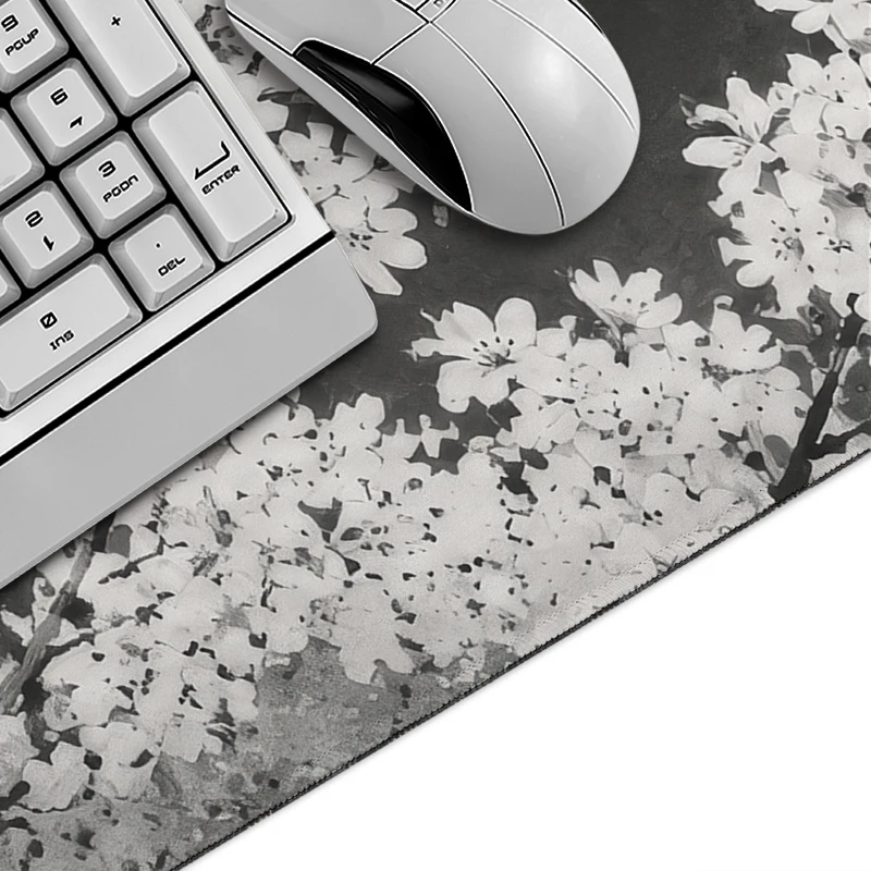 Mouse Pad Gaming Night Sakura Full Moon printon demand Large New Mousepad XXL Non-Slip Natural Rubber Office Mouse Mats