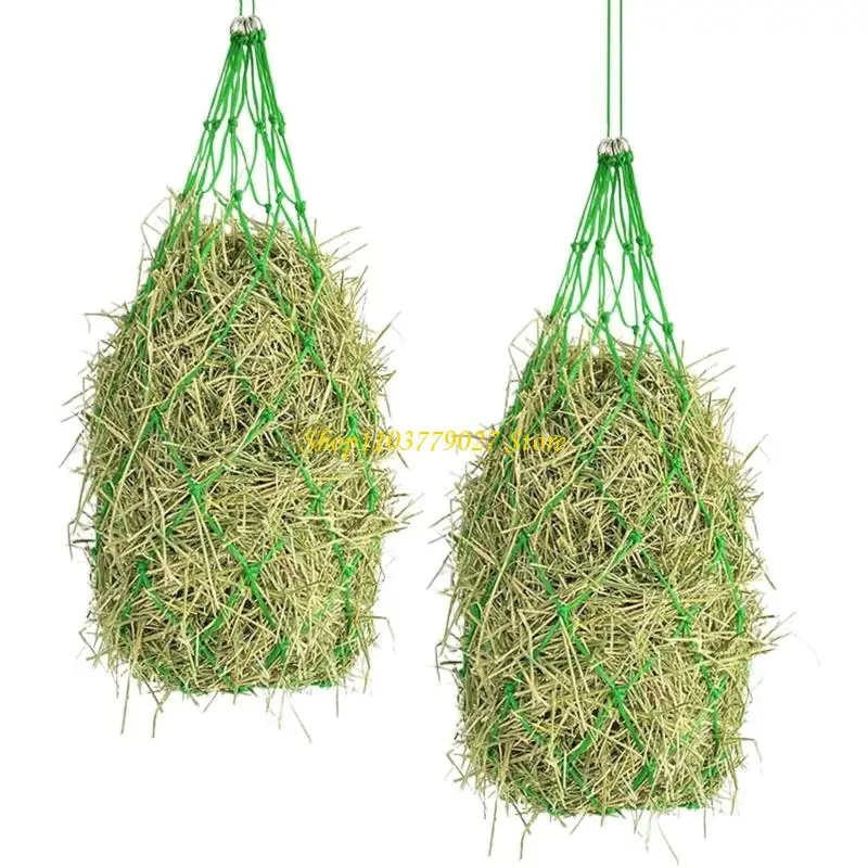 C4DF 2 Pieces Large Slow Feed Hays Net for Horses 40Inch Holes Promotes Natural Grazing Behavior