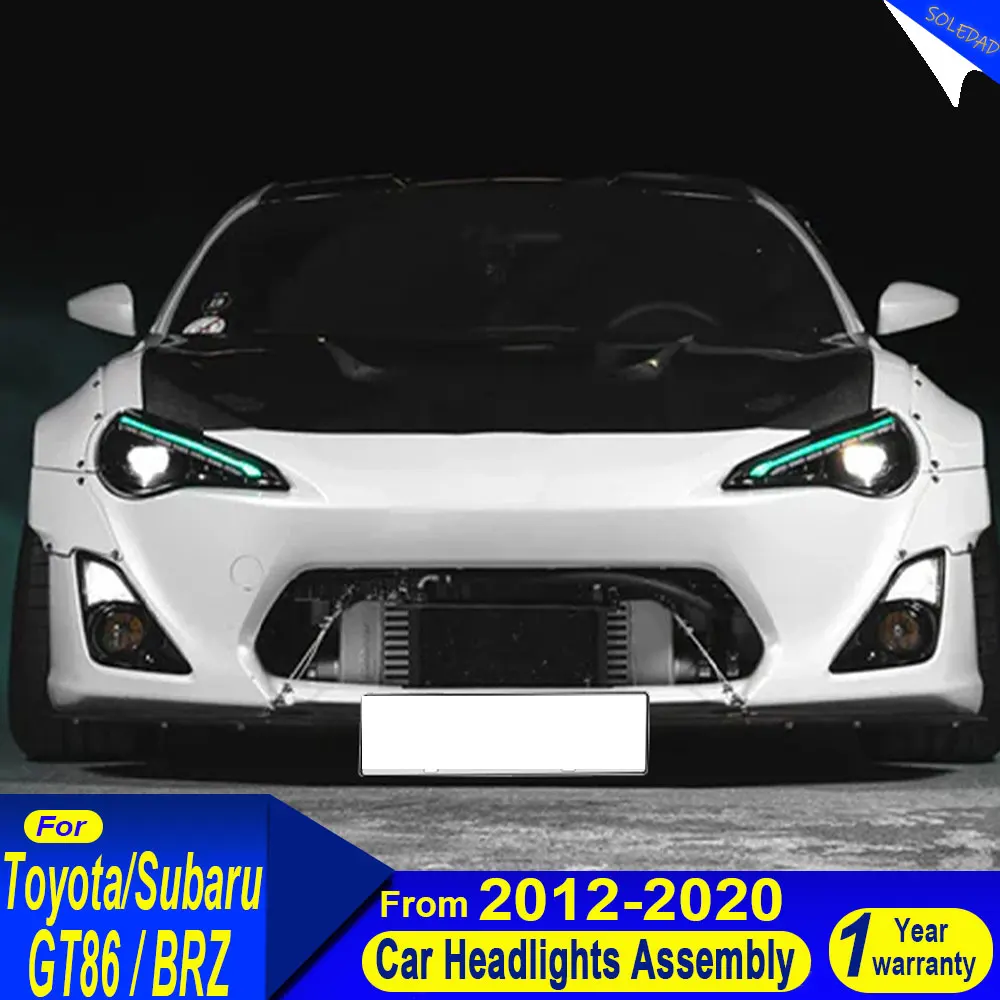 

2 шт. автомобильные фары в сборе для Toyota GT86 BRZ 2012-2020 светодиодные мерцающие фары с проточной водой DRL фары Plug and Play