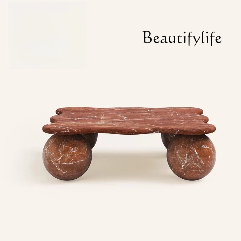 

Natural marble coffee table designer living room home lighting luxury high-end sofa side table creativity designer