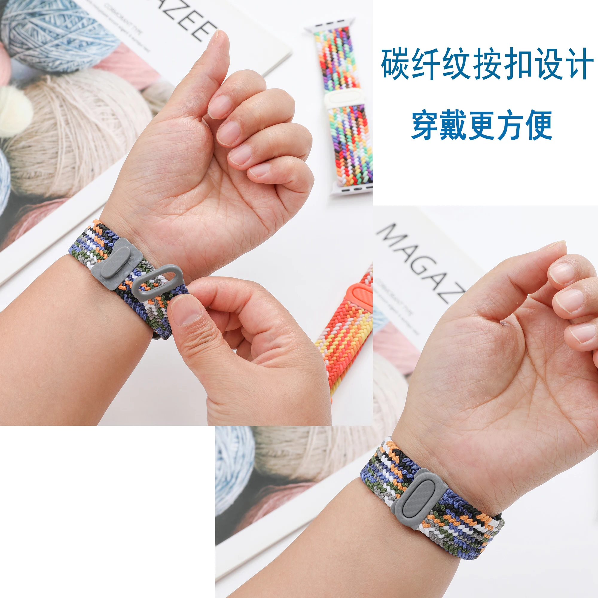 Braided For Apple watch Strap SE 10 42/46mm 44mm 45mm 38/40/41mm Elastic Nylon bracelet iWatch serie 9 8 7 6 4 3 5 Ultra 2 49mm