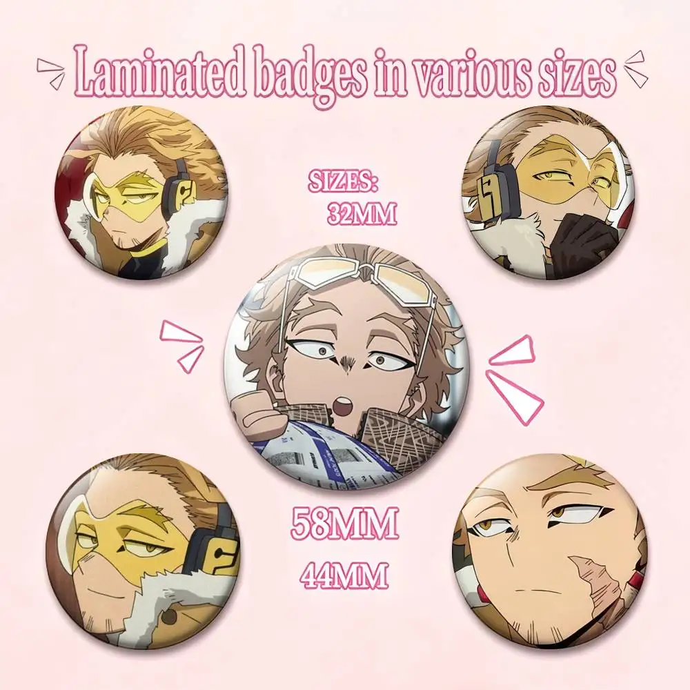 BNHA Hawks M-MHA Laser Badge Creative Pins Brooch for Bag Clothes Hat Decor Gifts Fans Collect