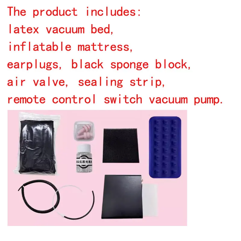 Metallicpurp-cama de vacío de látex para dormir, bolsa fetiche, Bondage, monos, bolsa de cuerpo, cama de vacío equipada con colchón inflable