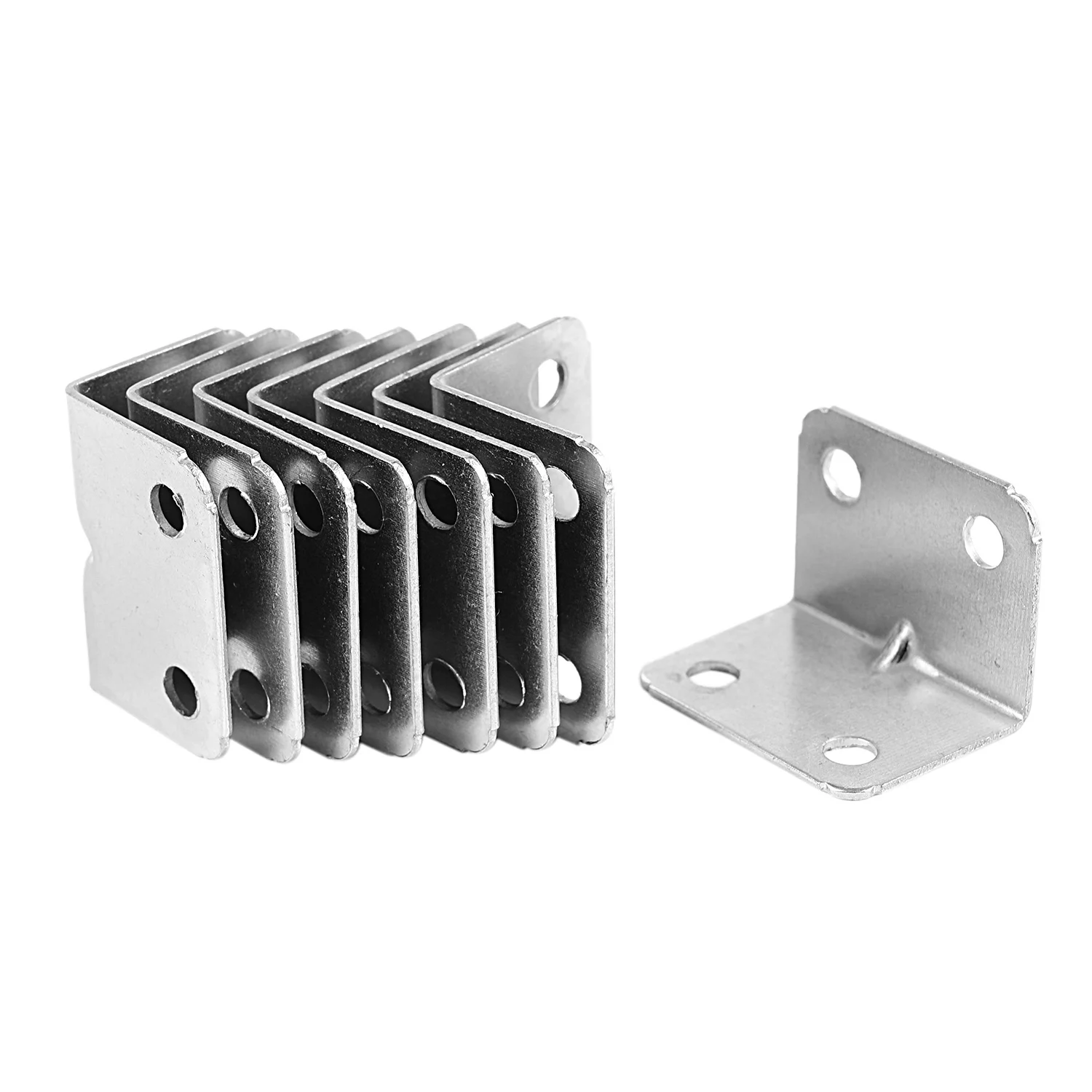 

AT44-Stainless Steel Corner Braces Angle Brackets Silver Tone 8PCS