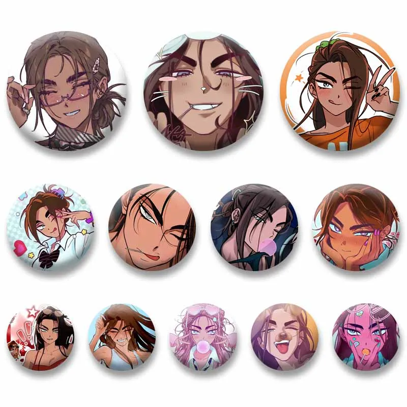 Cute Cartoon Character Hyuna Enamel Pins Kawaii Anime Girl Badge Cosplay Round Brooch Jewelry Accessory Gifts for Manga Lovers