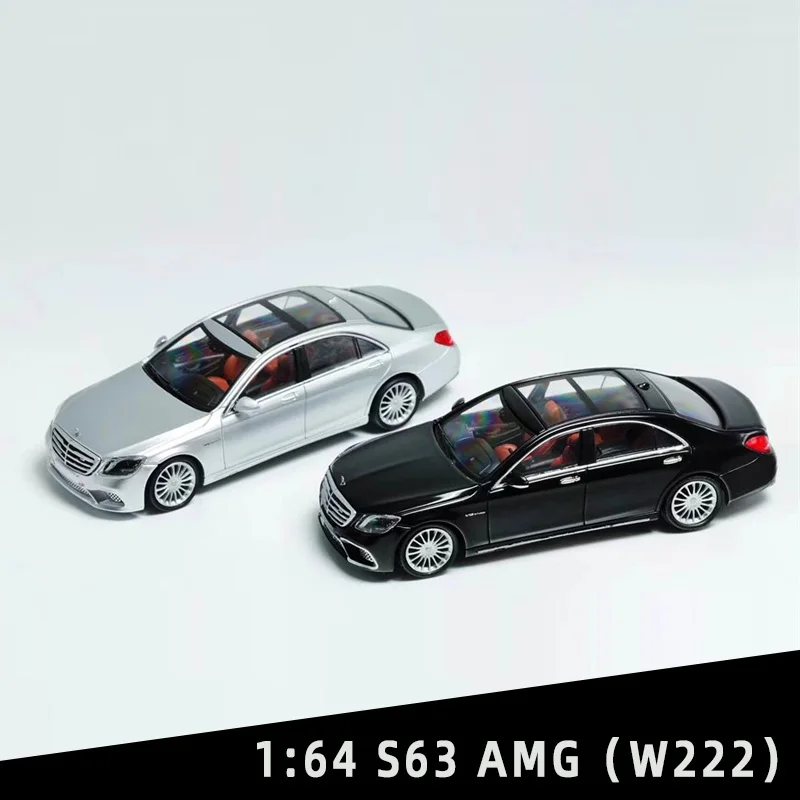 

King Model 1/64 S63 AMG W222 Luxury Sedan Diecast Model Car Acrylic Display Collection Model Ornaments