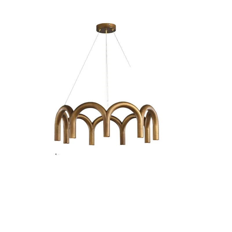 

Medieval living room lamp retro light luxury design sense bronze brushed dining room tea room bedroom chandelier