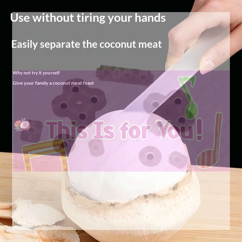 【MA】2/5Pcs Coconut Meat Removal Soft Knife Plastic Coconut Opener Sturdy Long Handle Convenient Kitchen Gadgets