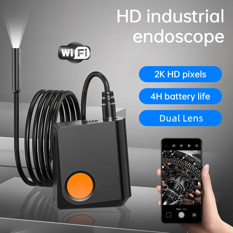 2MP 1080P Dual Lens WIFI Endoscope CMOS Borescope Inspection Otoscope Camera Digital Microscope